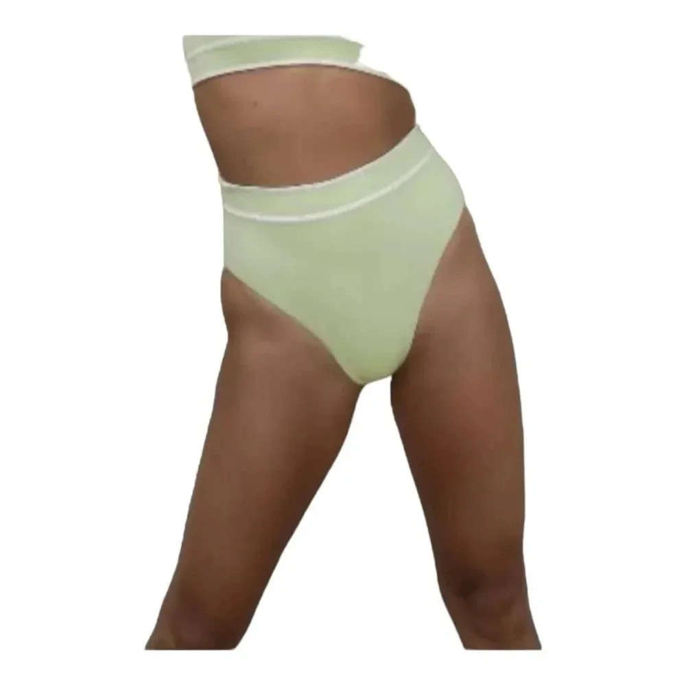 Stone Fox Swim Women's High Waisted Lime Bikini Bottom Juniper Butterfly XS NWT